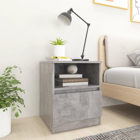 806165 vidaXL Bed Cabinet Concrete Grey 40x40x50 cm Engineered Wood
