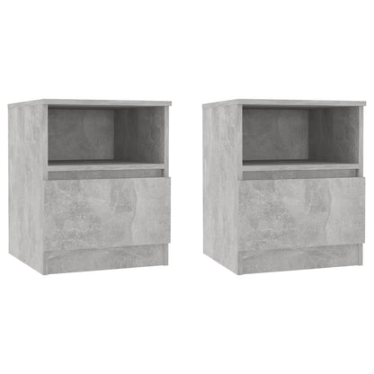 806166 vidaXL Bed Cabinets 2 pcs Concrete Grey 40x40x50 cm Engineered Wood