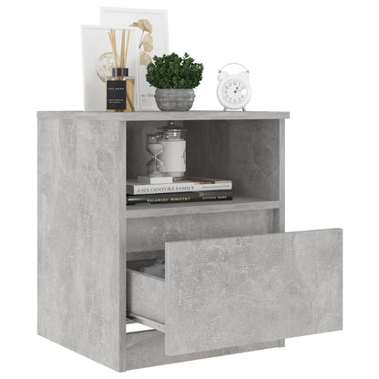 806166 vidaXL Bed Cabinets 2 pcs Concrete Grey 40x40x50 cm Engineered Wood