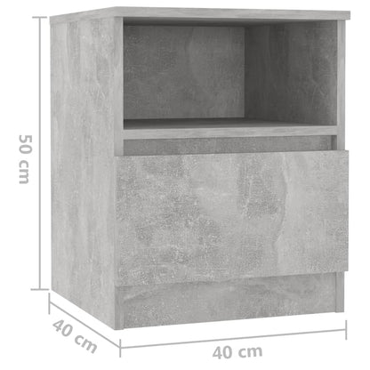 806166 vidaXL Bed Cabinets 2 pcs Concrete Grey 40x40x50 cm Engineered Wood