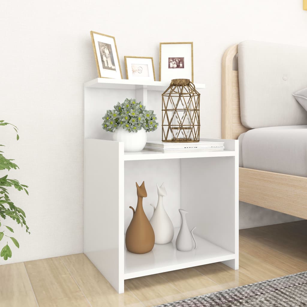 vidaXL Bed Cabinet White 40x35x60 cm Engineered Wood