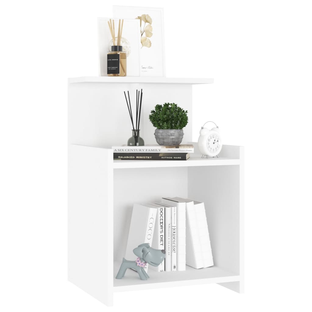 vidaXL Bed Cabinets 2 pcs White 40x35x60 cm Engineered Wood