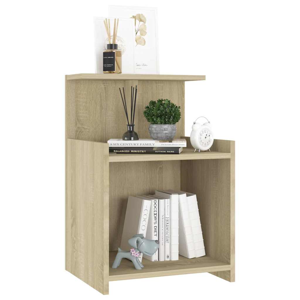 806182 vidaXL Bed Cabinets 2 pcs Sonoma Oak 40x35x60 cm Engineered Wood