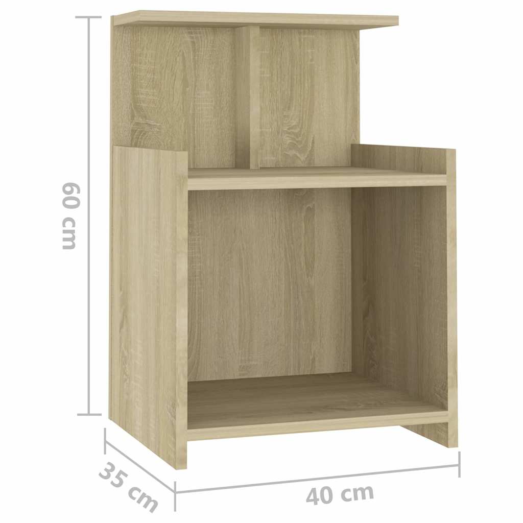 806182 vidaXL Bed Cabinets 2 pcs Sonoma Oak 40x35x60 cm Engineered Wood