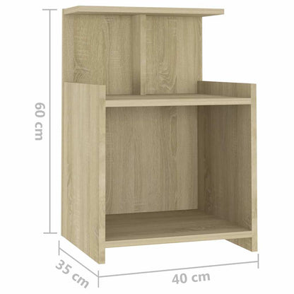 806182 vidaXL Bed Cabinets 2 pcs Sonoma Oak 40x35x60 cm Engineered Wood