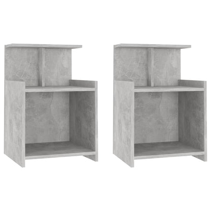 vidaXL Bed Cabinets 2 pcs Concrete Grey 40x35x60 cm Engineered Wood