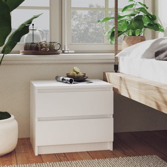 806193 vidaXL Bed Cabinet White 50x39x43,5 cm Engineered Wood