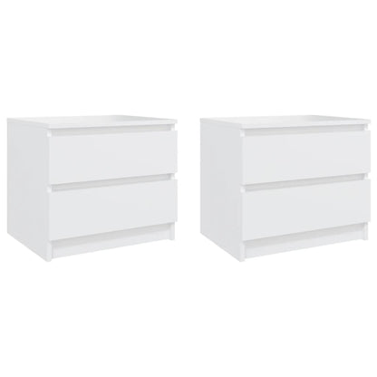 806194 vidaXL Bed Cabinets 2 pcs White 50x39x43,5 cm Engineered Wood