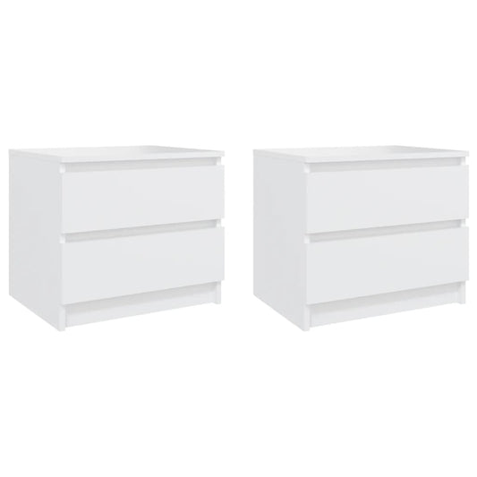 806194 vidaXL Bed Cabinets 2 pcs White 50x39x43,5 cm Engineered Wood