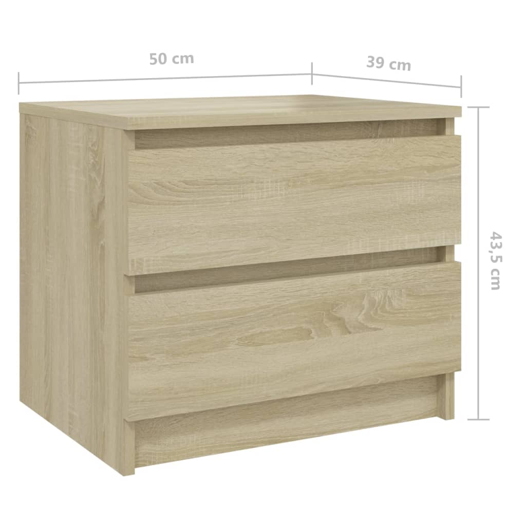 806199 vidaXL Bed Cabinet Sonoma Oak 50x39x43,5 cm Engineered Wood