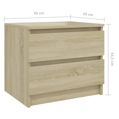 806199 vidaXL Bed Cabinet Sonoma Oak 50x39x43,5 cm Engineered Wood