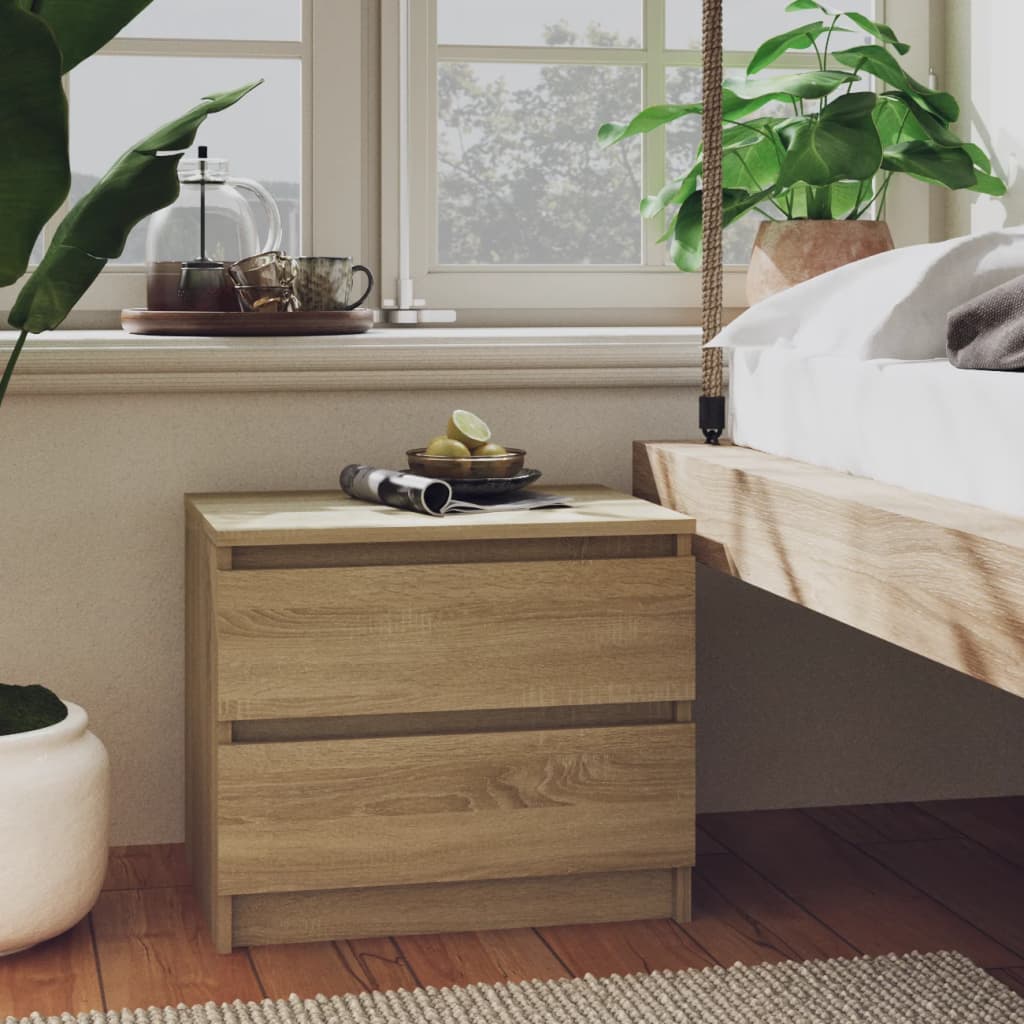 806199 vidaXL Bed Cabinet Sonoma Oak 50x39x43,5 cm Engineered Wood
