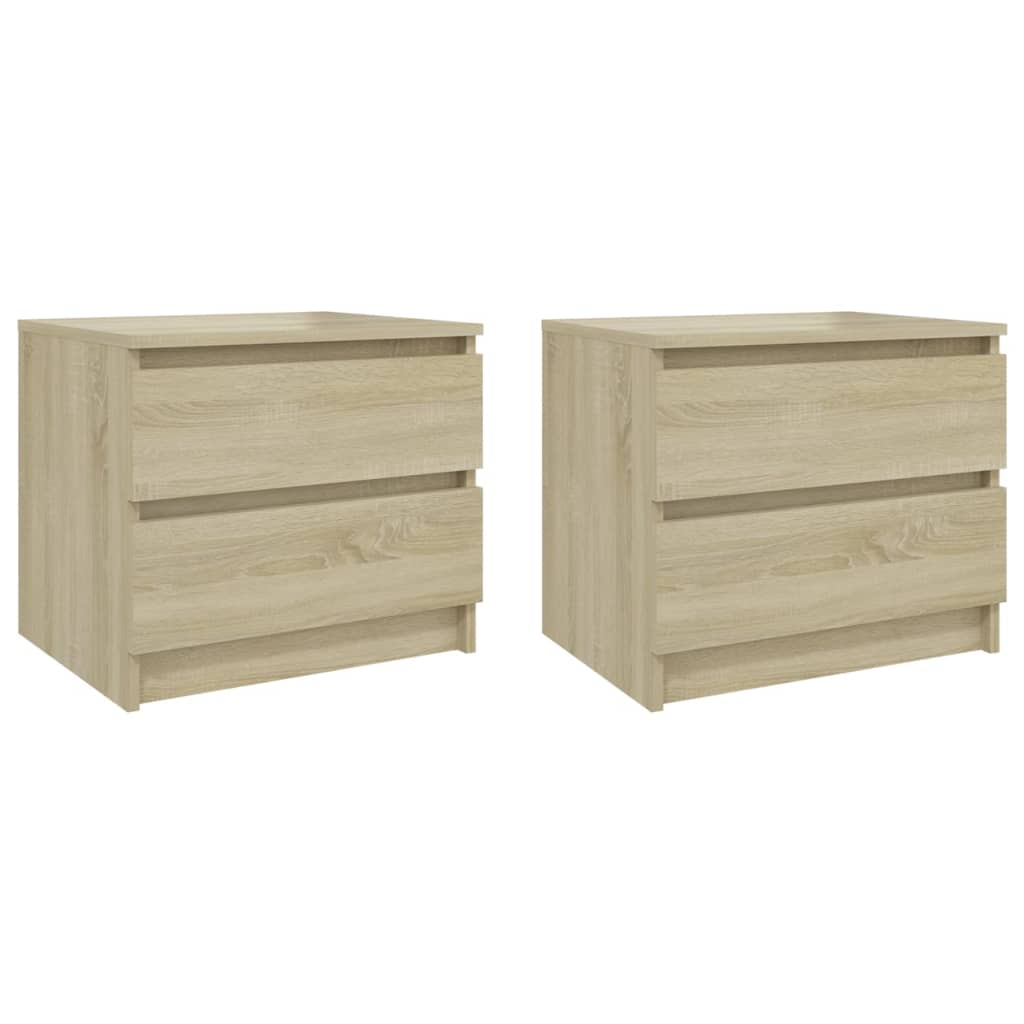 806200 vidaXL Bed Cabinets 2 pcs Sonoma Oak 50x39x43,5 cm Engineered Wood