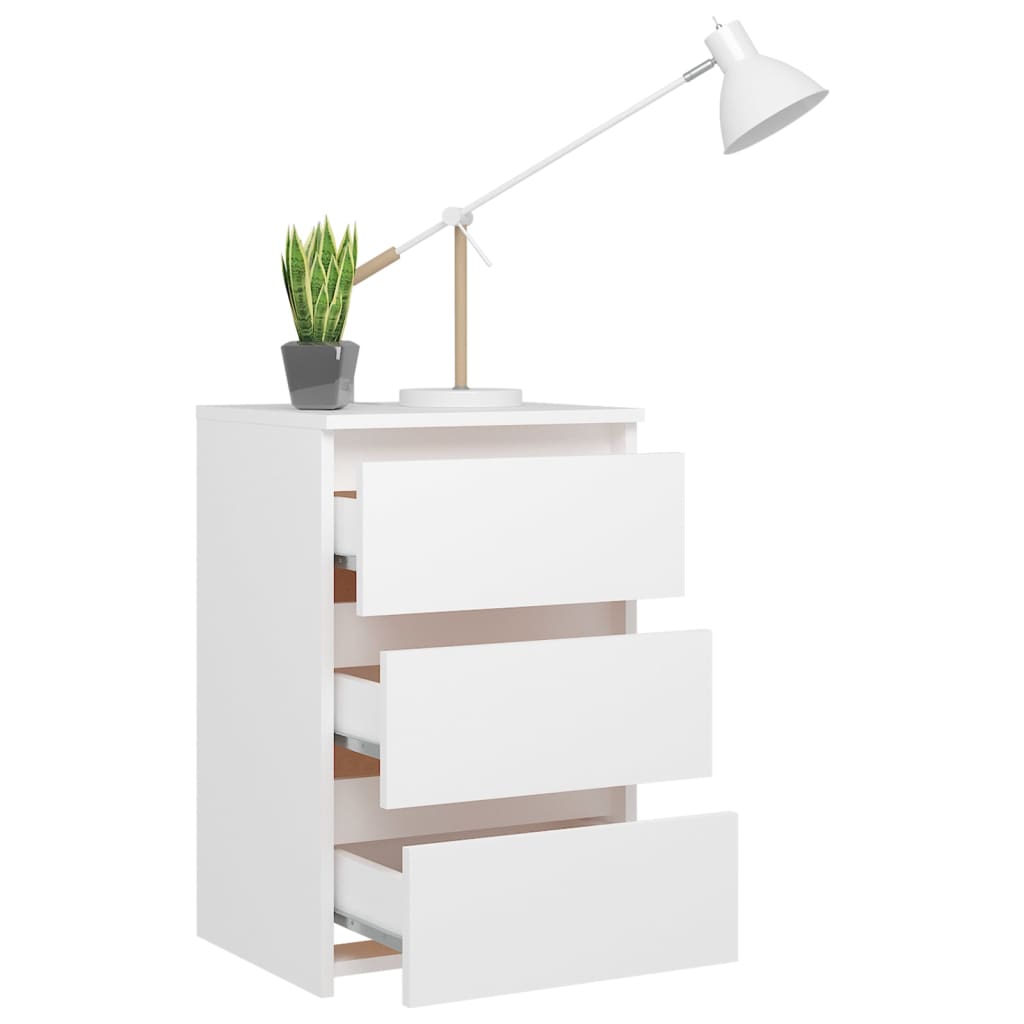 806211 vidaXL Bed Cabinet White 40x35x62,5 cm Engineered Wood