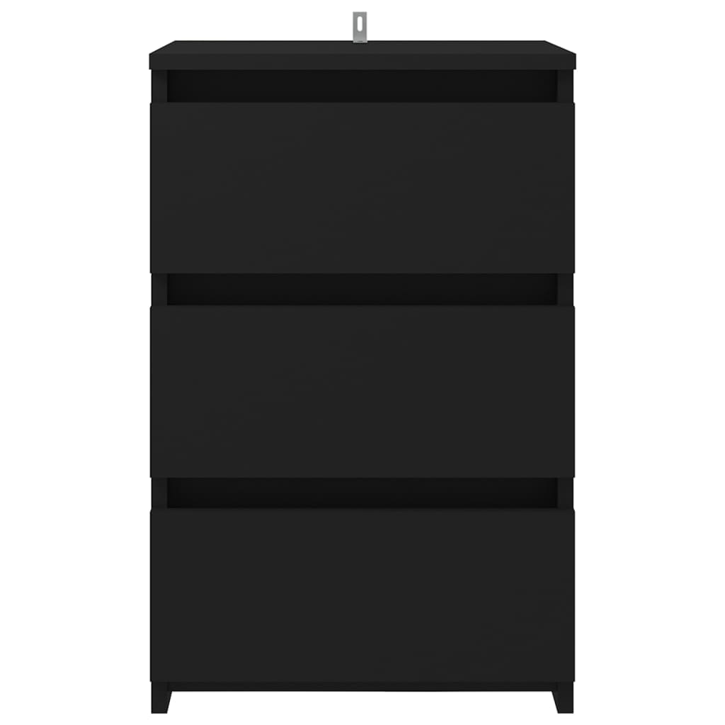 806213 vidaXL Bed Cabinet Black 40x35x62,5 cm Engineered Wood