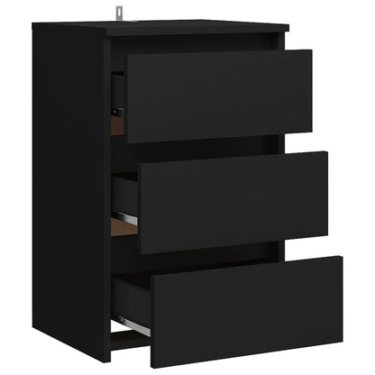 806213 vidaXL Bed Cabinet Black 40x35x62,5 cm Engineered Wood