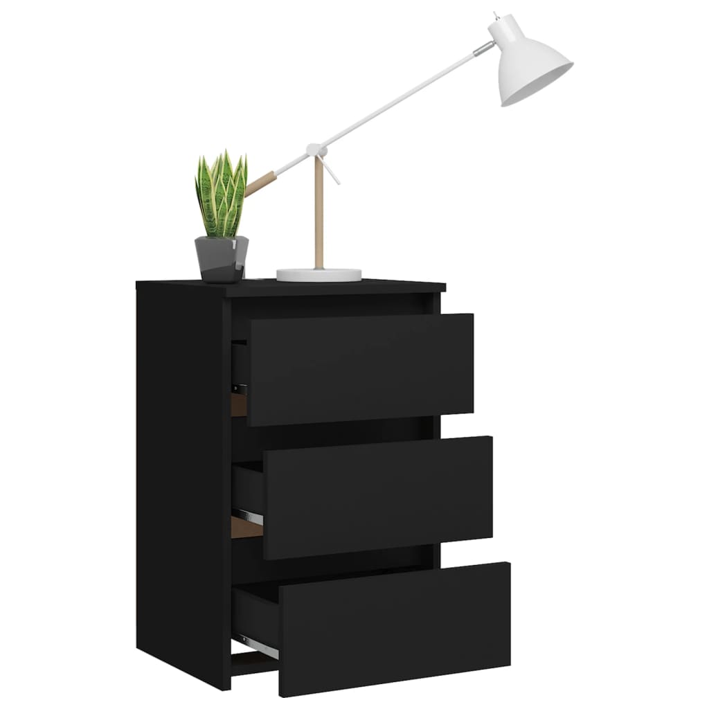 806213 vidaXL Bed Cabinet Black 40x35x62,5 cm Engineered Wood