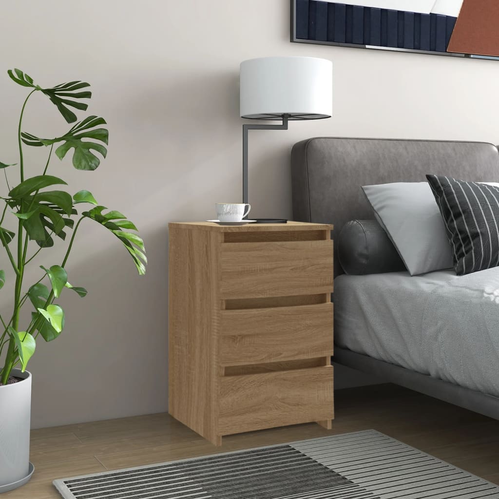806217 vidaXL Bed Cabinet Sonoma Oak 40x35x62,5 cm Engineered Wood