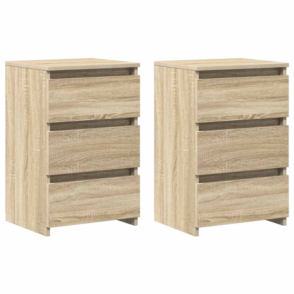 806218 vidaXL Bed Cabinets 2 pcs Sonoma Oak 40x35x62,5 cm Engineered Wood