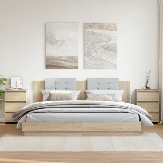 vidaXL Bed Cabinets 2 pcs Sonoma Oak 40x35x62.5 cm Engineered Wood