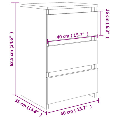 806219 vidaXL Bed Cabinet Concrete Grey 40x35x62,5 cm Engineered Wood