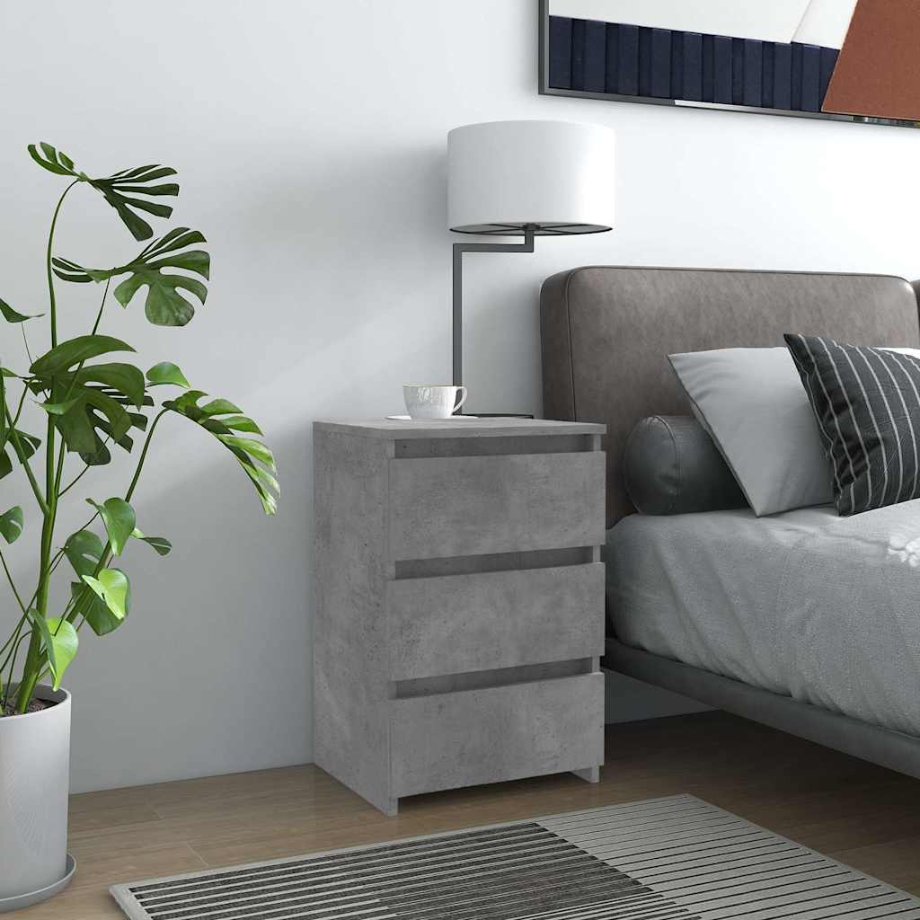 806219 vidaXL Bed Cabinet Concrete Grey 40x35x62,5 cm Engineered Wood