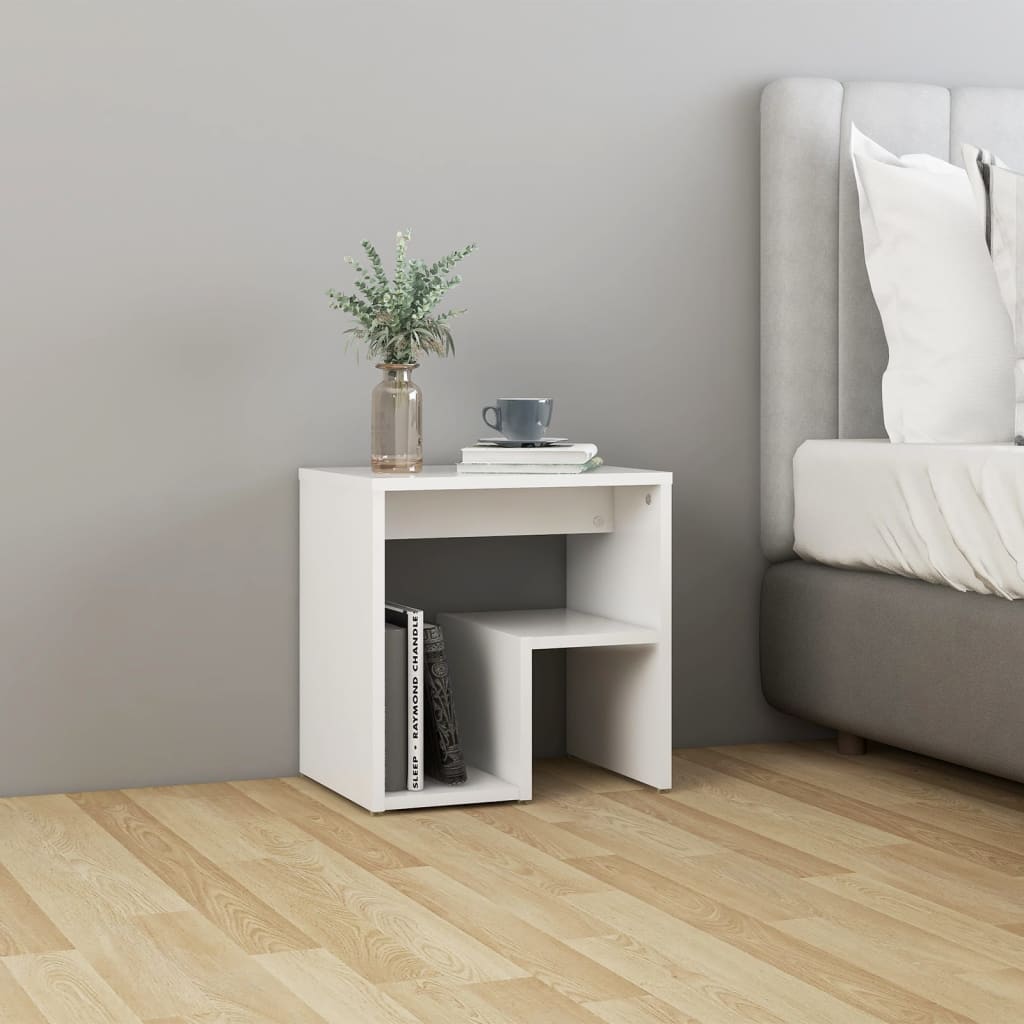 806328 vidaXL Bed Cabinet White 40x30x40 cm Engineered Wood