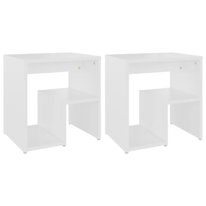 806329 vidaXL Bed Cabinets 2 pcs White 40x30x40 cm Engineered Wood
