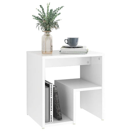 806329 vidaXL Bed Cabinets 2 pcs White 40x30x40 cm Engineered Wood