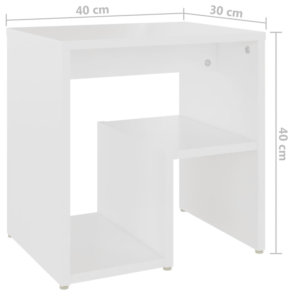 806329 vidaXL Bed Cabinets 2 pcs White 40x30x40 cm Engineered Wood