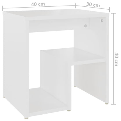 806329 vidaXL Bed Cabinets 2 pcs White 40x30x40 cm Engineered Wood