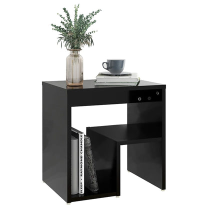 806330 vidaXL Bed Cabinet Black 40x30x40 cm Engineered Wood