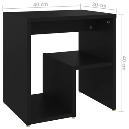 806330 vidaXL Bed Cabinet Black 40x30x40 cm Engineered Wood