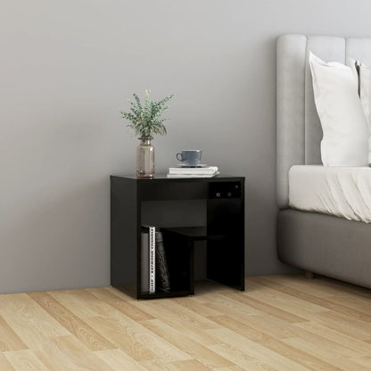 806330 vidaXL Bed Cabinet Black 40x30x40 cm Engineered Wood