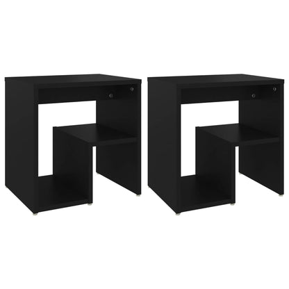 806331 vidaXL Bed Cabinets 2 pcs Black 40x30x40 cm Engineered Wood