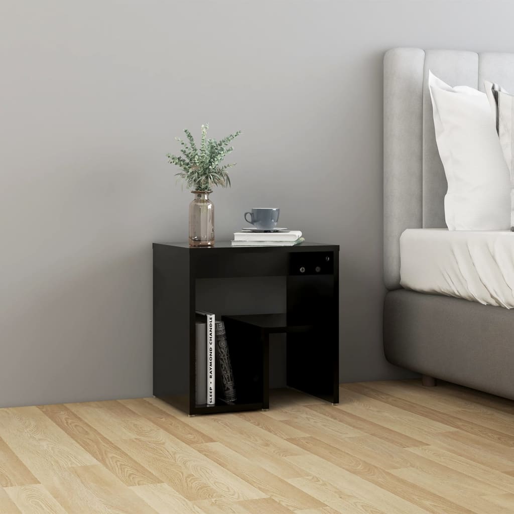 806331 vidaXL Bed Cabinets 2 pcs Black 40x30x40 cm Engineered Wood