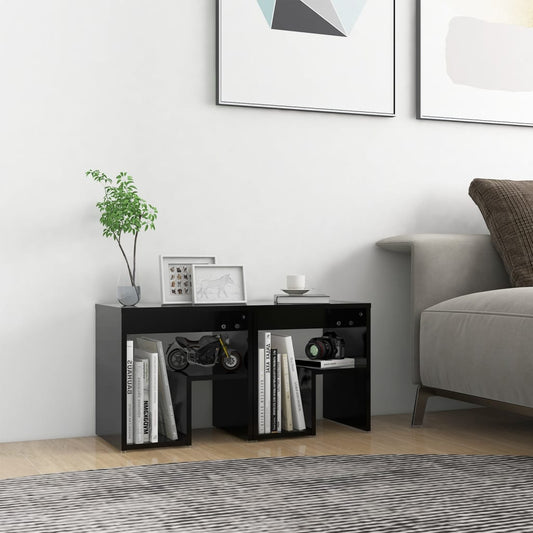 806331 vidaXL Bed Cabinets 2 pcs Black 40x30x40 cm Engineered Wood
