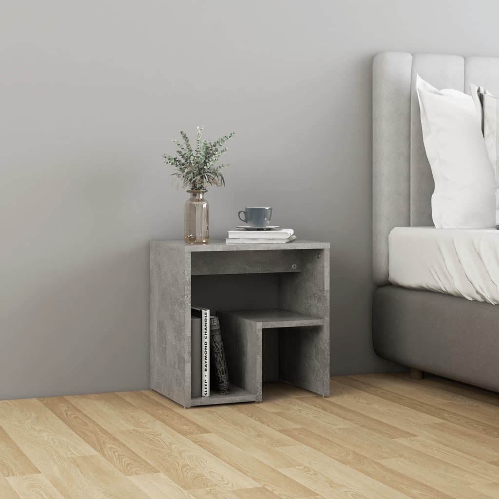 806336 vidaXL Bed Cabinet Concrete Grey 40x30x40 cm Engineered Wood