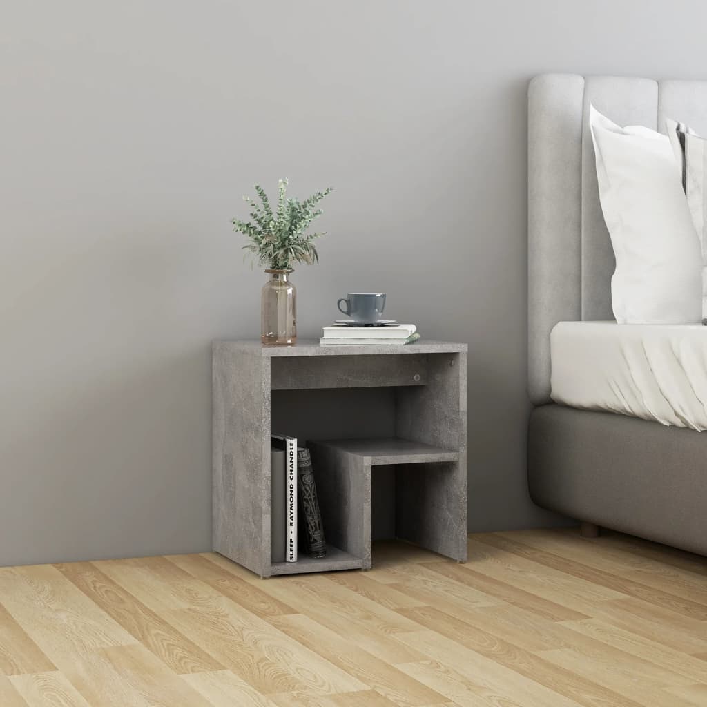 806337 vidaXL Bed Cabinets 2 pcs Concrete Grey 40x30x40 cm Engineered Wood