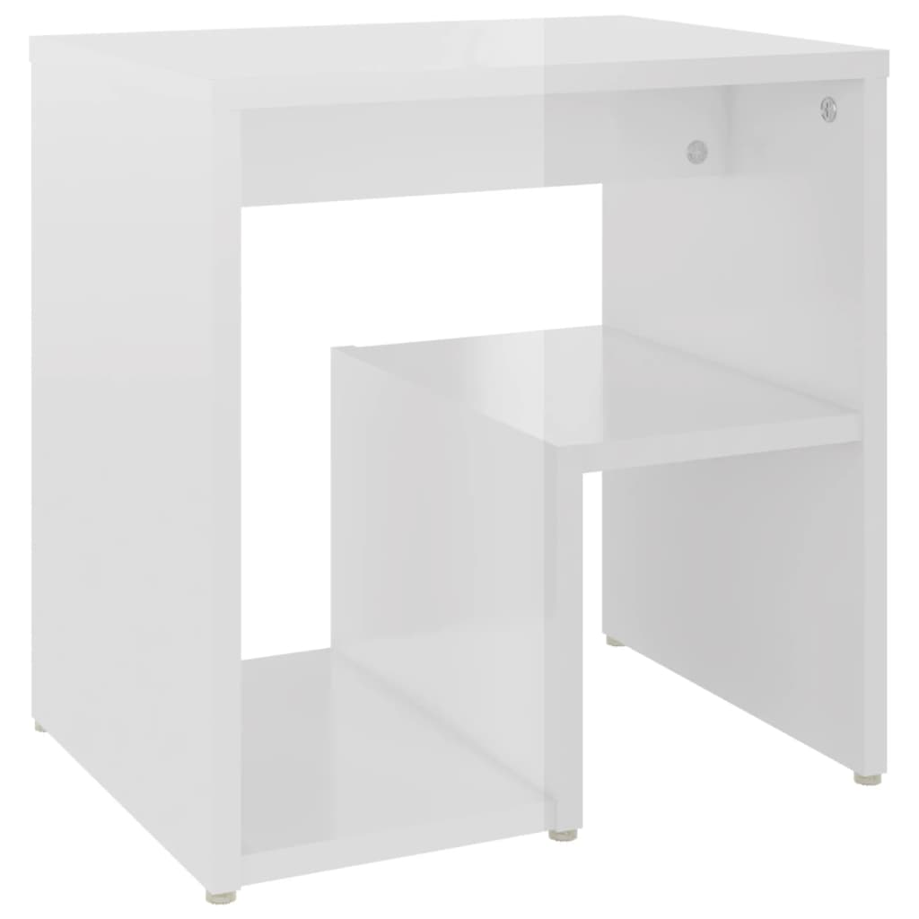 806341 vidaXL Bed Cabinets 2 pcs High Gloss White 40x30x40 cm Engineered Wood