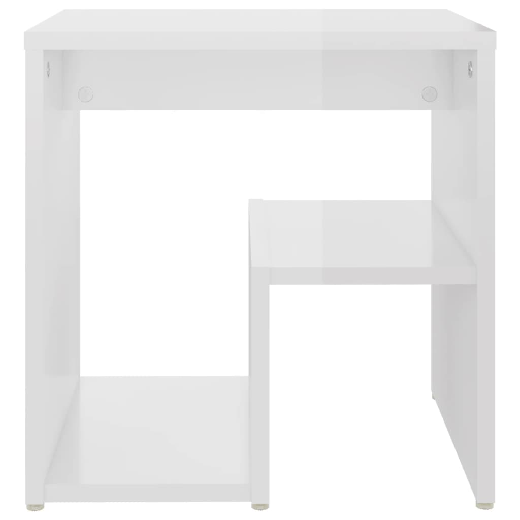 806341 vidaXL Bed Cabinets 2 pcs High Gloss White 40x30x40 cm Engineered Wood