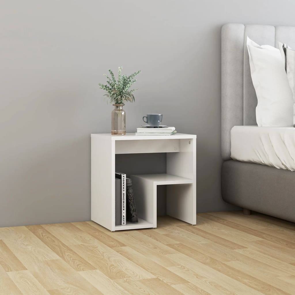 806341 vidaXL Bed Cabinets 2 pcs High Gloss White 40x30x40 cm Engineered Wood