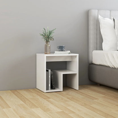 806341 vidaXL Bed Cabinets 2 pcs High Gloss White 40x30x40 cm Engineered Wood