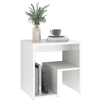 806341 vidaXL Bed Cabinets 2 pcs High Gloss White 40x30x40 cm Engineered Wood