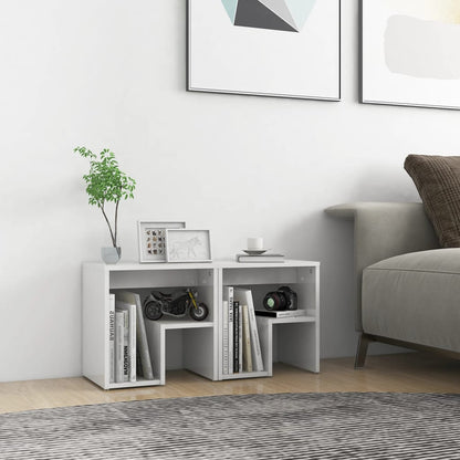 806341 vidaXL Bed Cabinets 2 pcs High Gloss White 40x30x40 cm Engineered Wood