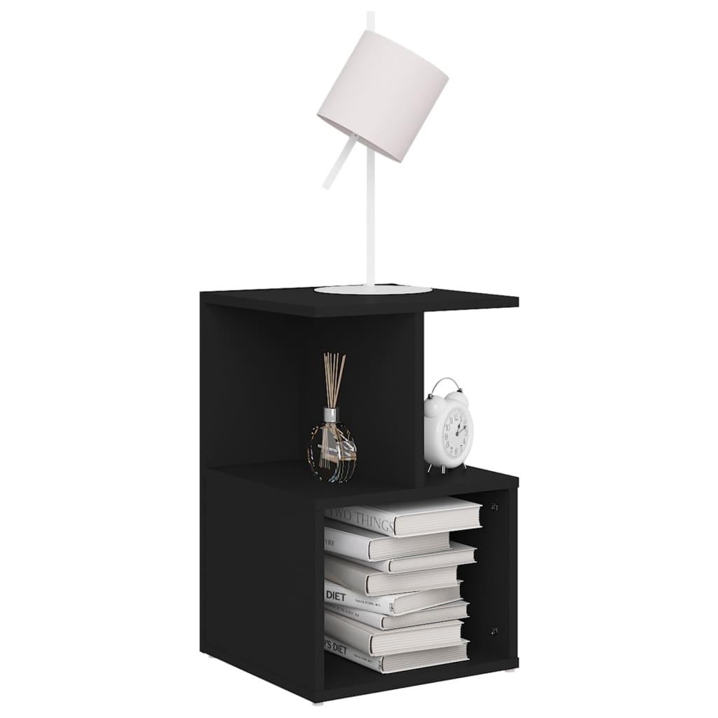 806349 vidaXL Bedside Cabinets 2 pcs Black 35x35x55 cm Engineered Wood