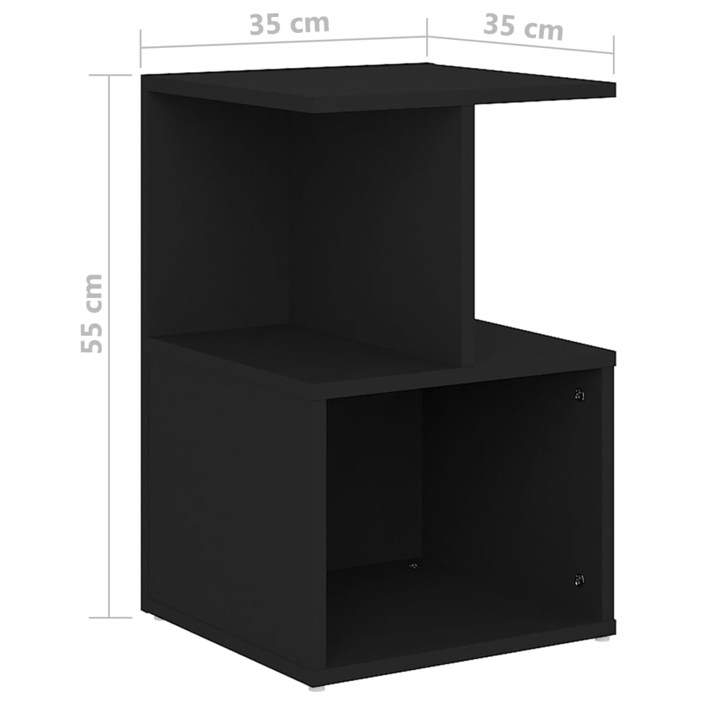806349 vidaXL Bedside Cabinets 2 pcs Black 35x35x55 cm Engineered Wood