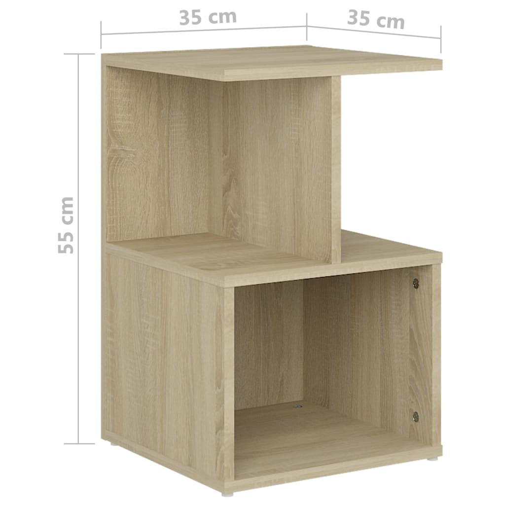 806352 vidaXL Bedside Cabinet Sonoma Oak 35x35x55 cm Engineered Wood