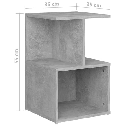 806354 vidaXL Bedside Cabinet Concrete Grey 35x35x55 cm Engineered Wood