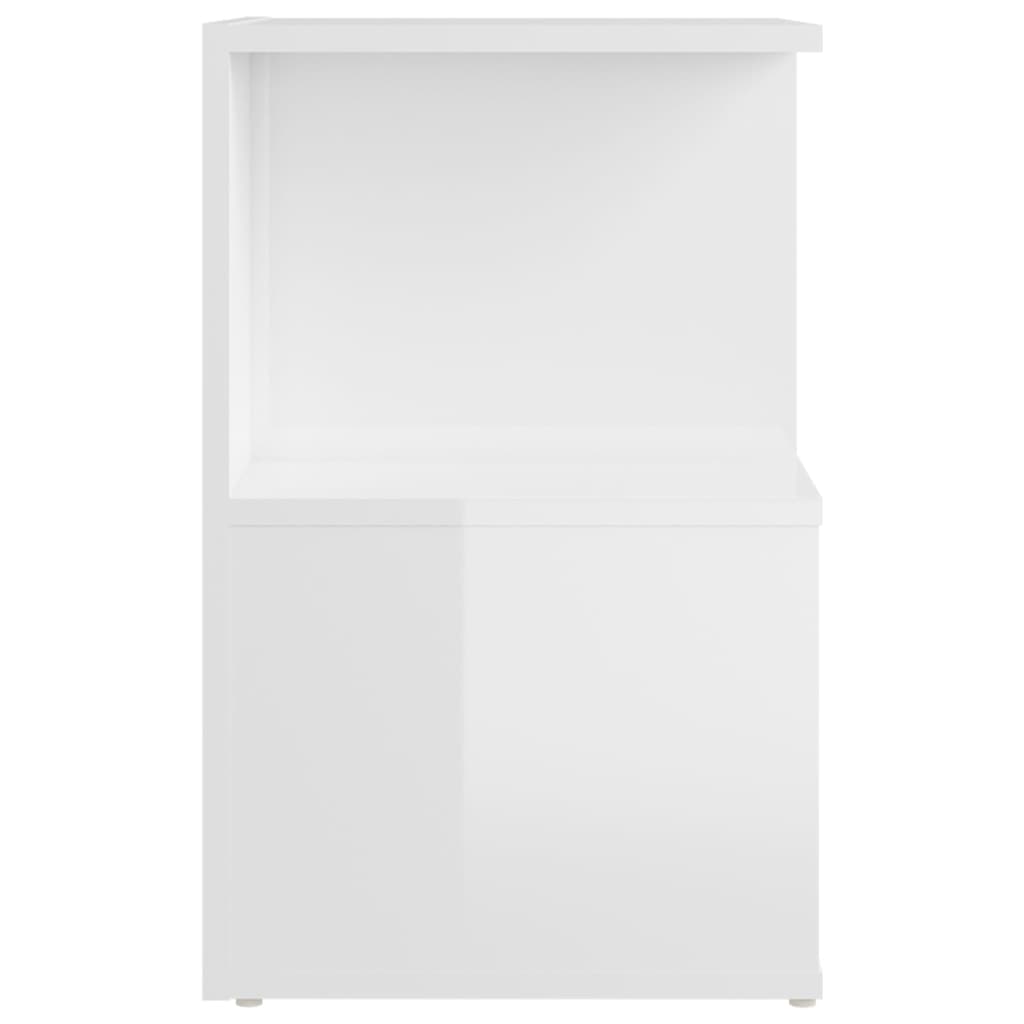 806359 vidaXL Bedside Cabinets 2 pcs High Gloss White 35x35x55 cm Engineered Wood